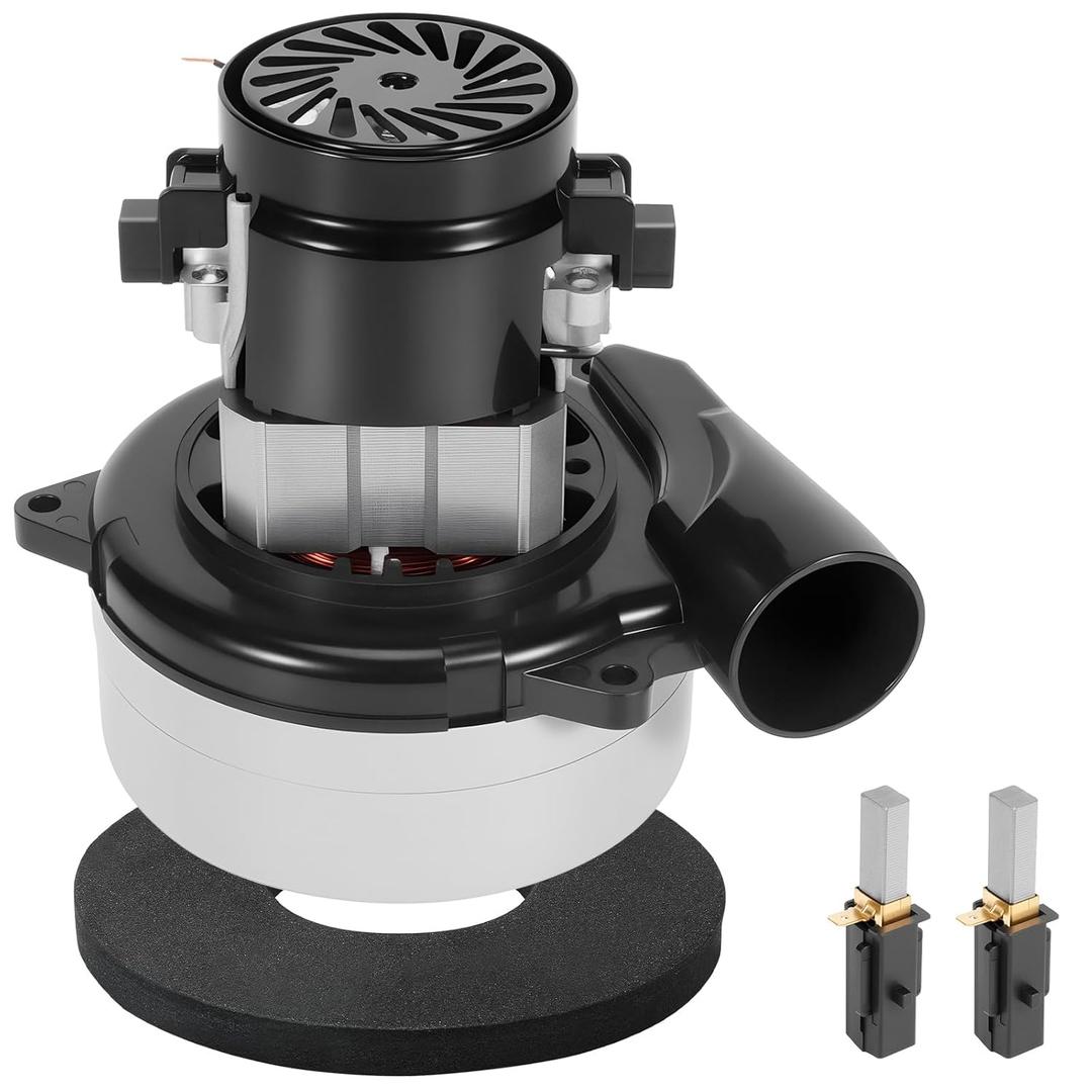 119992-00 Vacuum Motor, Fit for Ametek Lamb Central Electric Vacuum Cleaner Motor - Replace 5.7", 2-Stage, 120V, 1200W, B/B Tangential Bypass/w Gasket & 2 Carbon Brushes