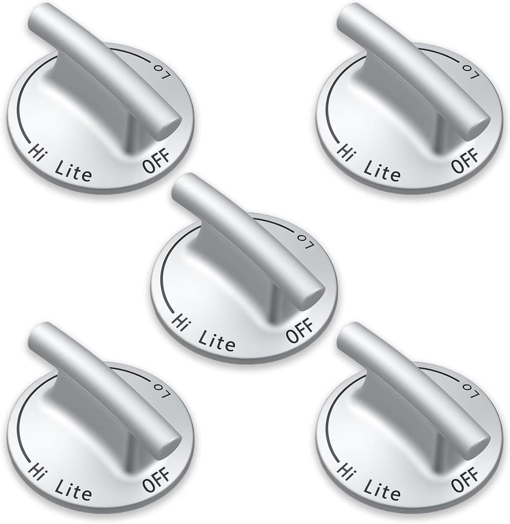 Allstare WP74009147 Stove knobs Replacement Parts for Whirlpool Jenn-Air Stove Parts Cooktop Knobs 7733P389-60 JDR8880RDW JGR8775RDB Whirlpool Gas Range Parts Oven Knob Burner Control Knobs 5 Pcs