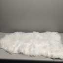 Ashler Faux Fur Rug, Fluffy White Small Sheepskin Rug, Ultra Soft 2x3 Ft Mat, Machine Washable Shag Mats, Nursery Throw for Bed, Living, Kids Room (2 x 3 ft, C-white)