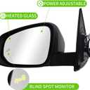 Side Mirror Door Mirror Fits for Toyota Tacoma 2024 2025 2026 Driver Side |Power Adjustable Glass | Heated Glass | Lamp | replace partslink TO1320463|-7 Wires Black (LH)