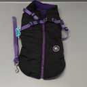 Norbi Pet Warm Jacket Small Dog Vest Harness Wih Leash Puppy Winter 2 in 1 Outfit Cold Weather Coat (XL, Black)