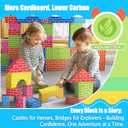 48-Pack Cardboard Building Blocks for Kids: 26/36/48 Jumbo Gifts Heavy Duty Develop Creative Thinking Spatial Reasoning Easy to Assemble, Large
