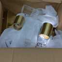 VOLISUN Battery Operated Wall Sconces Set of Two,Gold Sconces Wall Decor Set of 2,Wireless Wall Sconces with Remote,Rechargeable Wall Light for Living Room,Bedroom,Bathroom,Vanity (15.3 inch)