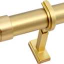 BlastHome® Non-Adjustable Luxury Curtain Rods for Windows, 1 ¼” Rod Set, 3 foot Fixed Length, Brushed Gold