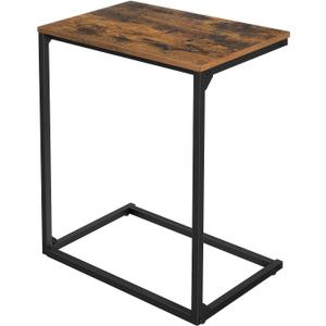 VASAGLE C Shape End Table, Small Coffee Table for Couch Or Sofa, Industrial Side Table in Living Room, Bedroom, 13.8 x 21.7 x 26 Inches, Rustic Brown and Black ULNT52BX, 1 pack