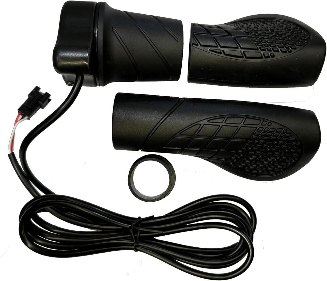 Generic Electric Bicycle Half Twist Throttle,Wuxing 76X SM Plug Left Hand,Half Twist Throttle for E Bike, Standard size, Black