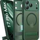 BXYJY for iPhone 17 Pro Max Case Magnetic with Stand, Camera Control Button, Full Lens Protection, Compatible with MagSafe, Military Grade Protection, Translucent Thin Hard Case for 17 Pro Max, Green