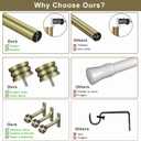 Single Curtain Rods 48-84 Inches,1 inch Heavy Duty Adjustable Window Drapery Rod, Modern Round Decorative Windows Curtains Rods, Antique Bronze