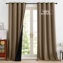 NICETOWN 100% Blackout Curtains 96 inches Long for Bedroom - Grommet Privacy Window Treatment Drapery for Cafe Bar Thermal Insulated Curtains for Living Room, 1 Pair, 52" W x 96" L, Khaki