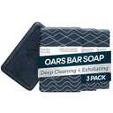 Oars + Alps Blue Charcoal Exfoliating Men's Bar Soap, Made with Clean Ingredients, Travel Size, 3 Pack, 6 Oz Each