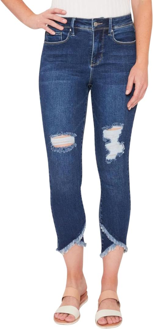 Royalty For Me Women's Women's Vintage Tulip Hem Ankle Jean (Blue)