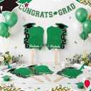 24 Pcs Graduation Cutout Face Fans with Handle Double Sided Personalized Grad Party Supplies Class of 2026 Grad Photo Props Blank DIY Photo Frame Graduation Party Souvenirs(Classic,Green)