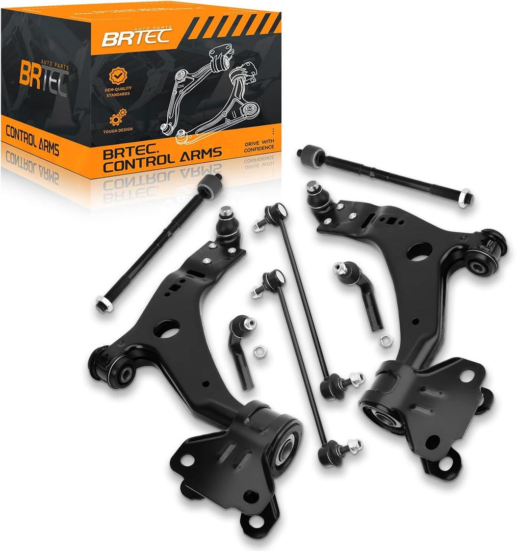 BRTEC 6PCS Front Lower Control Arms Kit Compatible with Ford Escape 2013-2018 - Sway Bar End Link & Tie Rod End, Driver & Passenger Side Front End Suspension kit