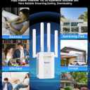 2026 New WiFi Extender Signal Booster for Home, 17k+sq.ft Long Range WiFi Repeater Wireless Routers Signal Amplifier, Mesh WiFi 15X Faster Access Point with Ethernet Port, 5 Working Modes