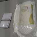 Bath Pillow Bathtub Pillow, Luxury Bath Pillows for Tub Neck and Back Support, Bath Tub Pillow Headrest with Soft 4D Mesh Fabric and Non-Slip Suction Cups, Relaxing Bath Accessories Spa Gifts (White)