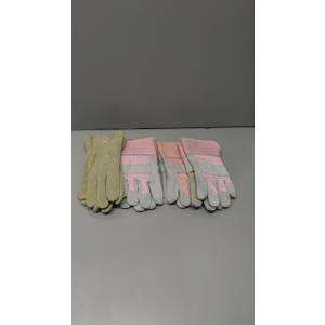 Assorted Small Cowhide Suede Leather Work Gloves - Wing Thumb -S 4 Pack
