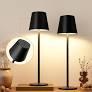 Kakanuo Cordless Table Lamp, 3 Color Stepless Dimming, 5000mAh Rechargeable Battery Powered, Outdoor LED Lamps, for Dining Room, Living Room, Bedroom, Bar, Cafe, Restaurant, Patio, Camping - Black