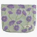 Cosmetic Bag Cute Makeup Y2k Accessories Aesthetic Floral Makeup Bag Lightweight Multifunctional Travel Toiletry Bag Skincare Bag (Light Blue)