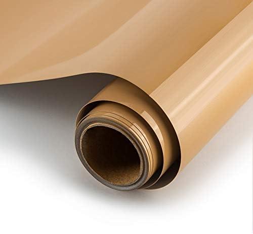 SHOYISI Heat Transfer Vinyl HTV 12" x12' PU Adhesive Iron Iron on Vinyl roll for T-Shirt(Tan)