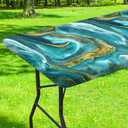 Smiry Rectangle Table Cloth, Waterproof Plastic Table Cover for 8FT Tables, 96" x 30"