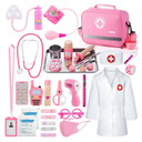 Sundaymot Doctor Kit for Girls, 34 Pcs Doctor kit for Toddlers 3-5 with Medical Storage Bag & Real Stethoscope Pretend Play Doctor Set, Doctor Play Gift for Kids Toddlers Role Play