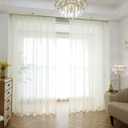 Windows Beige Sheer Curtains 45 Inches Length 42 Inches Width 2 Panels Set Clear Semi Sheer Curtain Basic Rod Pocket For Bedroom Children Living Room Yard Kitchen 'Beige, 42"W x 45"L | 2 pcs'