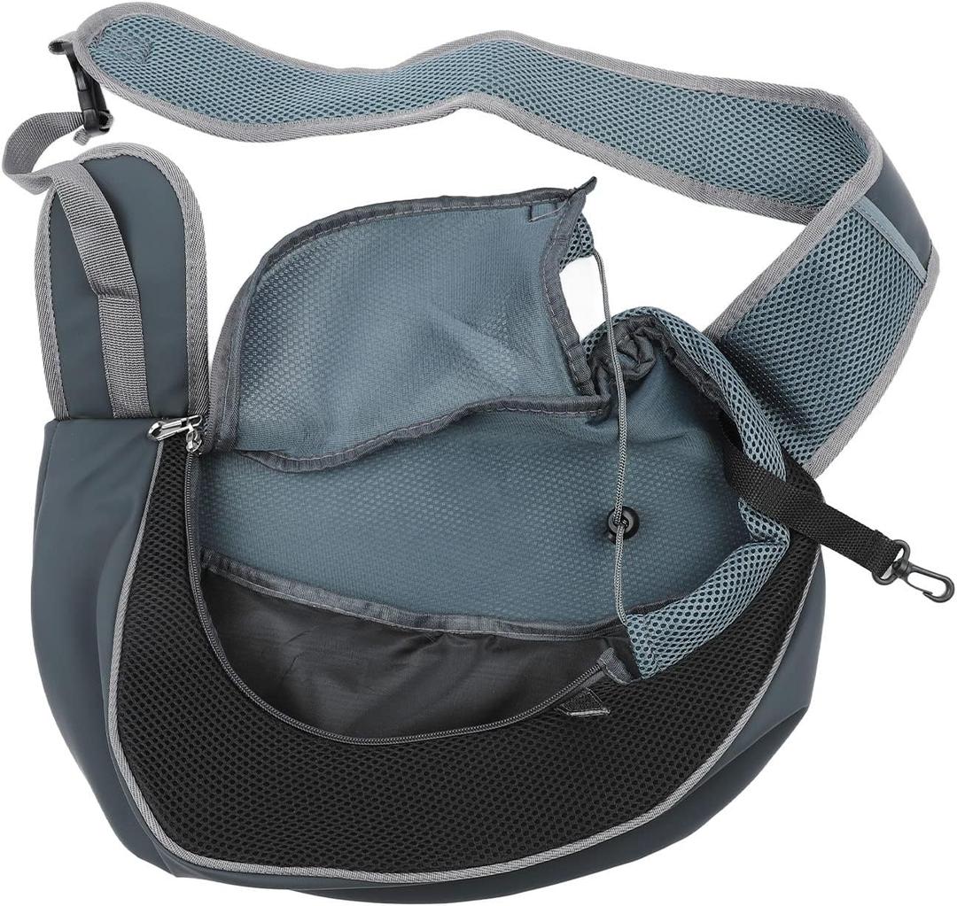 Dog and Cat Sling Carrier, Outing Breathable Shoulder Pet Dog Carrier, Travel Mesh Outdoor Safe Pet Papoose Bag, Soft Pouch and Tote Design Single Comfort Sling Handbag Tote Pouch for Travel (Black)