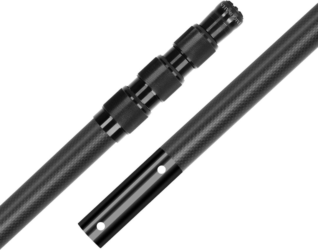Carbon Fiber Pool Pole - Professional 12 Foot Telescopic Pool Cleaning Pole, Pool Skimmer Net Pole, Telescoping Swimming Pool Poles Heavy Duty 12FT