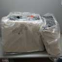 Upholstered Dining Chairs Set of 4 with Casters, Wingback Modern Side Armless Deskchair with Rollers for Diningroom Bedroom Livingroom Reading Room, Cream Beige Fabric (4 PCS (4 BOX))