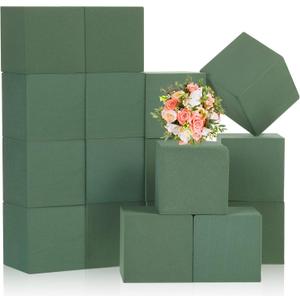 Gerrii 18 Pcs Floral Foam Blocks 3.15" Dry and Wet Flower Blocks for Artificial and Fresh Flowers Arrangements Green Foam Plant Florist Bricks for Wedding Art DIY Craft Mother's Day Party Decor
