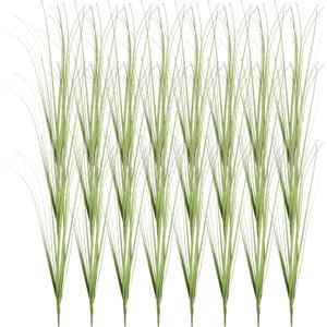 Uxcell 24Pcs Artificial Grass Plants, 18.5" Plastic Fake Wheat Grass Greenery Shrubs Outdoor Artificial Shrubs Faux Bushes for Home Garden Front Decor, Red