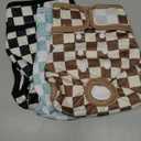 wegreeco Washable Female Dog Diapers Highly Absorbent Reusable Diapers for Dog in Heat Period Diapers, 3 Pack (Checkerboard Green, Black, Coffee, Medium) (Medium (12"-15" Waist))