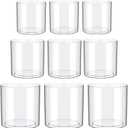meekoo 9 Pcs Flower Acrylic Vase Cylinders Round Decorative 6 x 6 in, 5 x 5 in, 4 x 4 in Vase Break Resistant Acrylic Flower Cylinder for Centerpiece Home Wedding Decor(Classic)