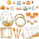142 Pcs Thanksgiving Party Supplies, Plates and Napkins Set, Disposable Party Plates for Fall Harvest Autumn Fall Harvest Party Supply Thanksgiving Decor Serves 20