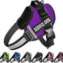 JSXD Dog Harness,No-Pull Service Dog Harness with Handle Adjustable Outdoor Pet Dog Vest 3M Reflective Nylon Material Vest for Breeds,Easy Control for XSmall Dogs (XS, Purple)