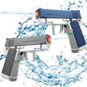 2 Pack Water Guns Squirt Guns Water Soaker Gun Water Blaster for Summer Long Range Shooting Games Outdoor Toys Water Blaster Pistol for Kids Adults (Grey and Blue)