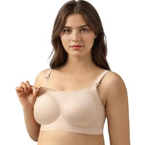 Nursing Bras for Breastfeeding Seamless Maternity Bra Wireless Pregnancy Sleep Bralette Natural Shape Support (M)