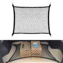 JYIS Elastic Cargo Net for SUV Trucks, Ceiling Cargo Net, Adjustable Trunk Mesh Net Organizer 32" X 24" Stretch to 63"X43" with Hooks, Universal Car Rear Trunk Bed Netting Storage Accessories（Black）