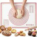 Silicone Baking Mat Non-Slip with Measurements & Conversion Chart, Large 27.5 x 19.7 Inch Baking Mat for Rolling Pin, Dough Kneading, Sourdough Bread Baking Supplies, Kitchen Silicone Mat