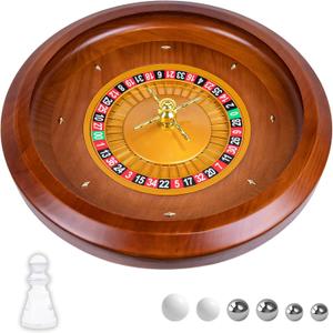 Extguds 20 Inch Professional Wooden Roulette Wheel, Large Size Solid Wood Casino Roulette Wheels for Adults,with 4 Roulette Balls,Perfect for Home Game Night and Entertainment Party
