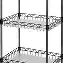 Storage Shelves, 3-Tier Wire Shelving Unit with Baskets Storage Rack Corner Shelf Shelving Adjustable Storage Shelf, 11.8" D x 15.7" W x 31.5" H, Black