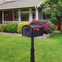 Architectural Mailboxes BILT CRE8™ T4, USPS Approved Next Generation Rust-Proof Plastic Post Mounted Mail Box for Outside, Black, XL Extra Large Curbside Mailbox with Magnetic Latch