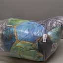ANGIYUIN 7 Pieces Turquoise Gold Marble Comforter Set Queen Watercolor Printed Bedding Comforter Set Luxury Gold Trim Bed Set Hexagon Honeycomb Bed in A Bag with Sheets(Queen Teal Green)
