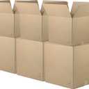 The Boxery Moving Boxes 10-Pack Medium 18x14x12 Inch Brown/Kraft Corrugated Cardboard Packing, Moving & Storage for Business/Home - Durable - Eco-Friendly, Recyclable - Made in the USA