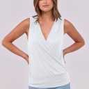 ANRABESS Womens V Neck Tank Tops Wrap Banded Hem Shirts Sleeveless Ruched Going Out Blouse 2026 Summer Fashion Clothing White X-Large 
