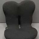 Ergonomic Seat Cushion with Adjustable Strap, Memory Foam Office Chair Seat Cushion with L-Shaped Design, Car Seat Cushion Fits for Truck Driver Semi Truck, Gaming Chair, Desk, Dark Gray