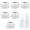 6pcs Replacement Bottle Nipple Collars Rings for Dr. Brown's Narrow Plastic & Glass Bottles 4oz & 8oz, No Leak BPA Mess Free Caps Nipple Ring Spill Proof Baby Feeding Parts Accessories (White)