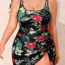 NIeyook Plus Size Swimsuit Women One Piece Swim Dress Modest Bathing Suit (Black)