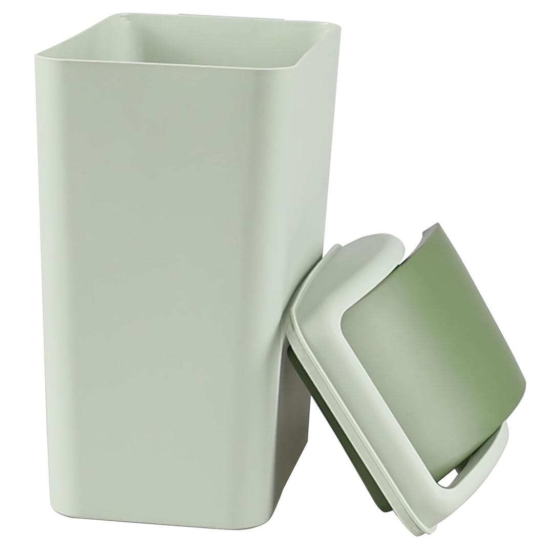 4.5 Gallon Trash Can with Swing Lid, Plastic Swing Top Trash Can (Green)