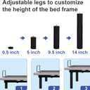 Fromann M8 Threadin 14inch Adjustable Bed Legs, Bed Support Legs Replacement Parts, Adjustable Bed Frame Legs, 3 Sections,6pcs
